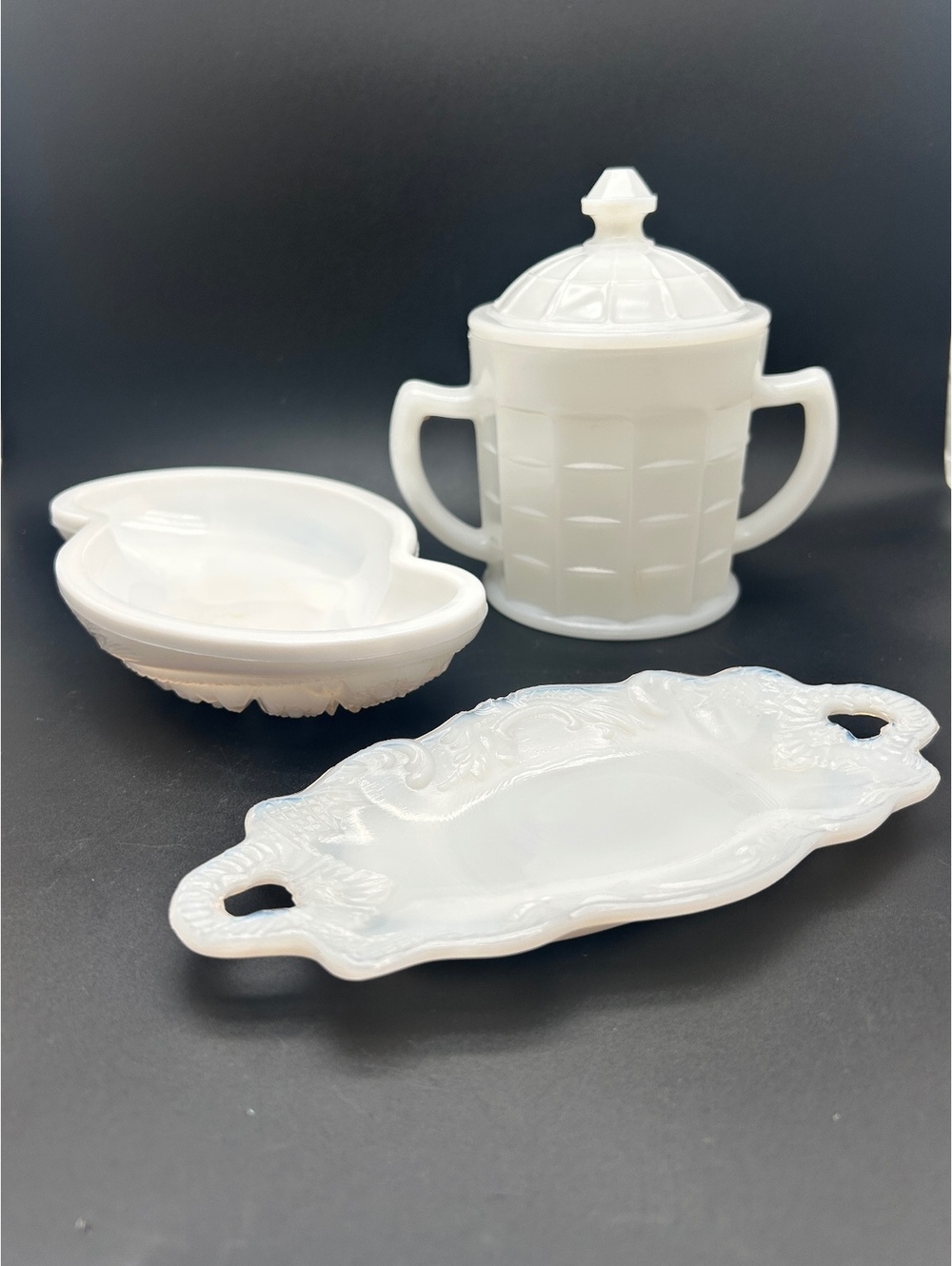 3 Piece Milk Glass Bundle!